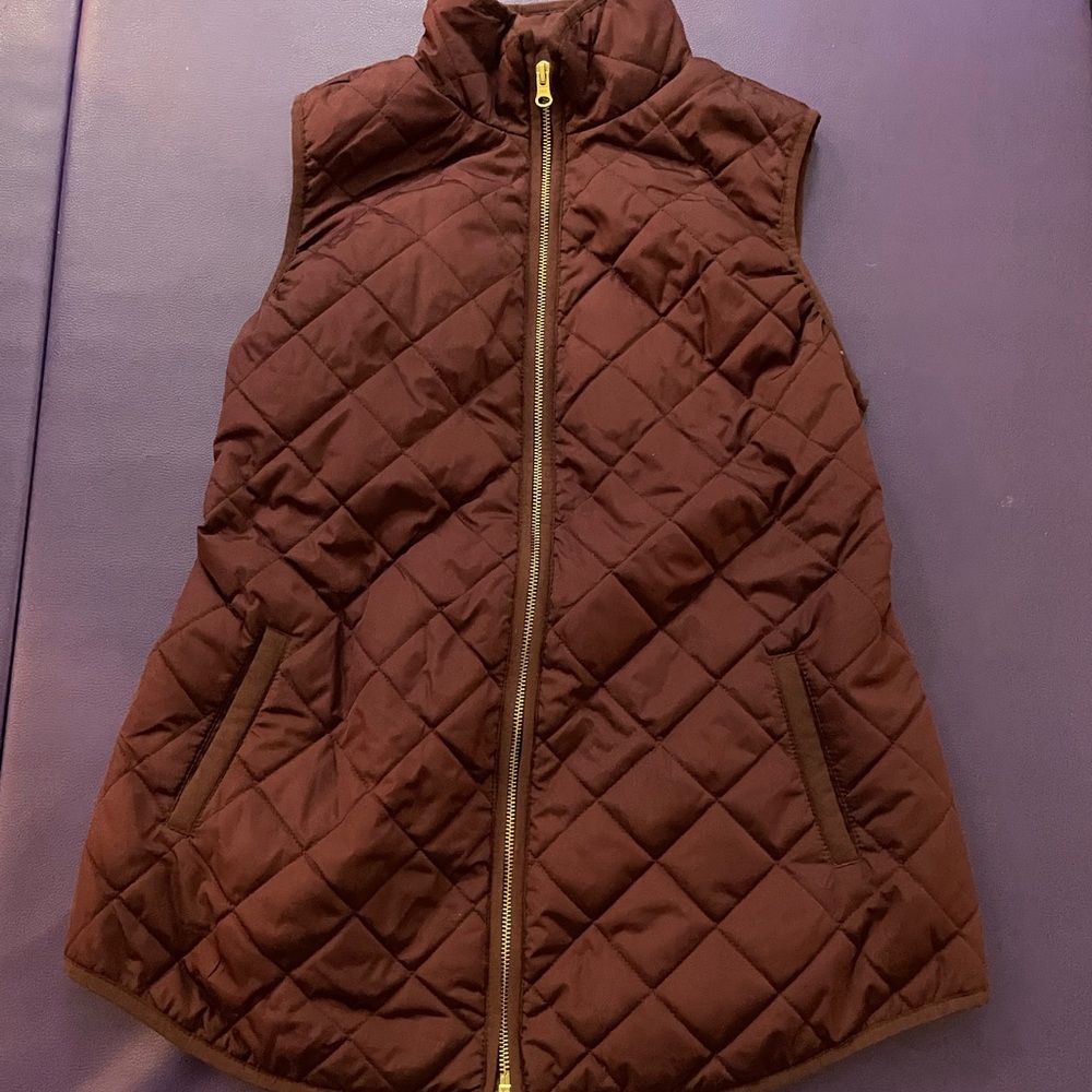 Maroon Quilted MATERNITY Vest with Zipper